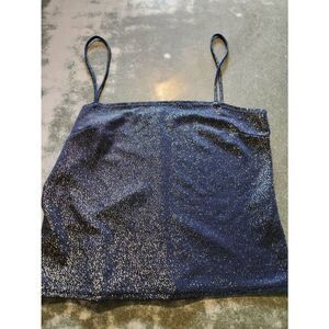 Reformation Isabella Tank in Navy Sparkle sz Large